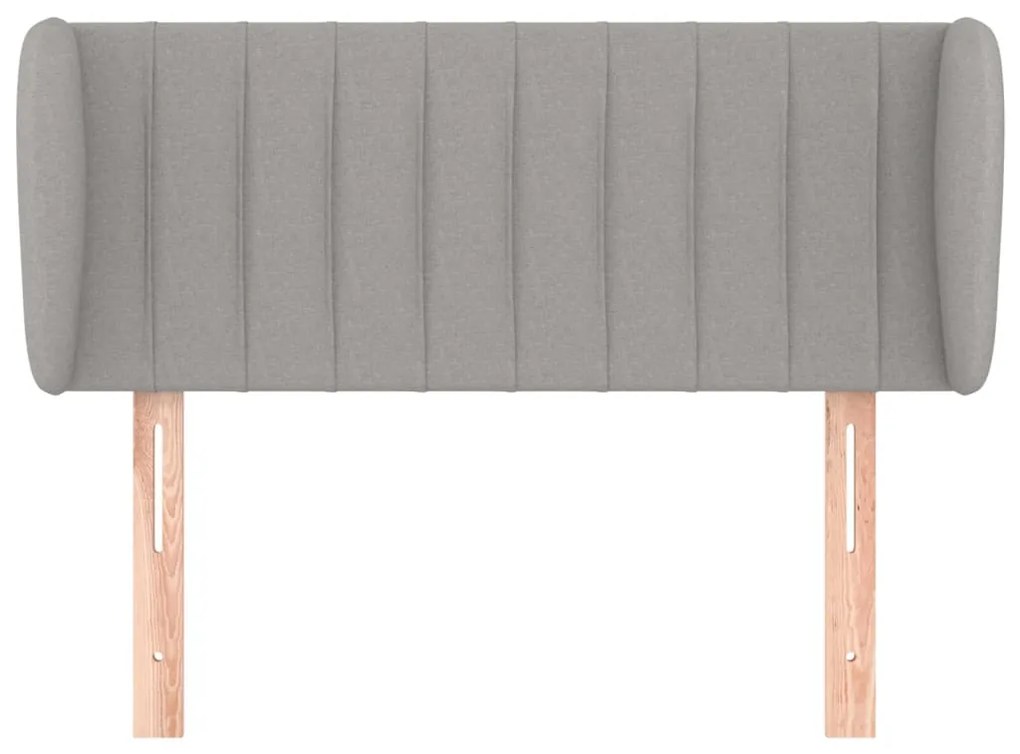 Cabeceira de cama c/ abas tecido 103x23x78/88 cm cinzento-claro