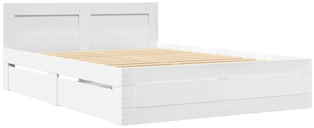 Estrutura de cama c/ cabeceira sem colchão 140x200 cm branco