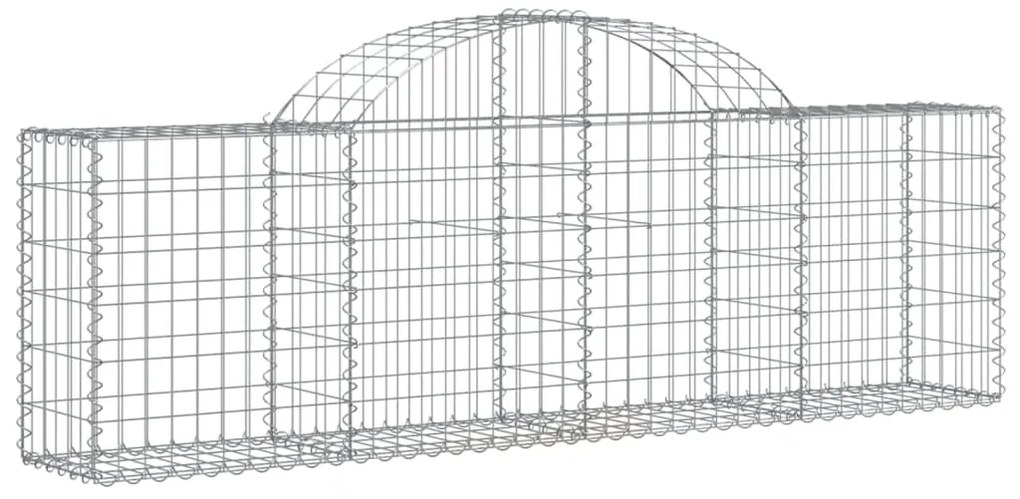 Cestos gabião arqueados 4 pcs 200x30x60/80 cm ferro galvanizado