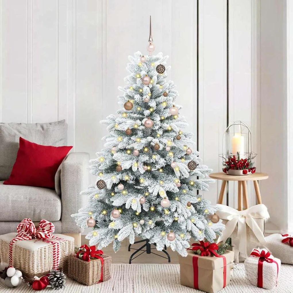 vidaXL Árvore de Natal Artificial com 150 LEDs Branco 150 cm PE e PVC