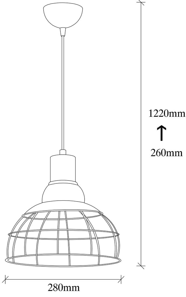 Candeeiro de Teto Wire – Preto – 28 x 28 cm