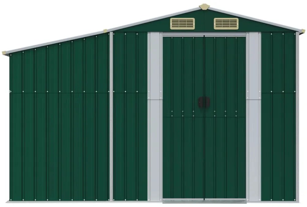 Abrigo de jardim 277x192,5x179 cm aço galvanizado verde