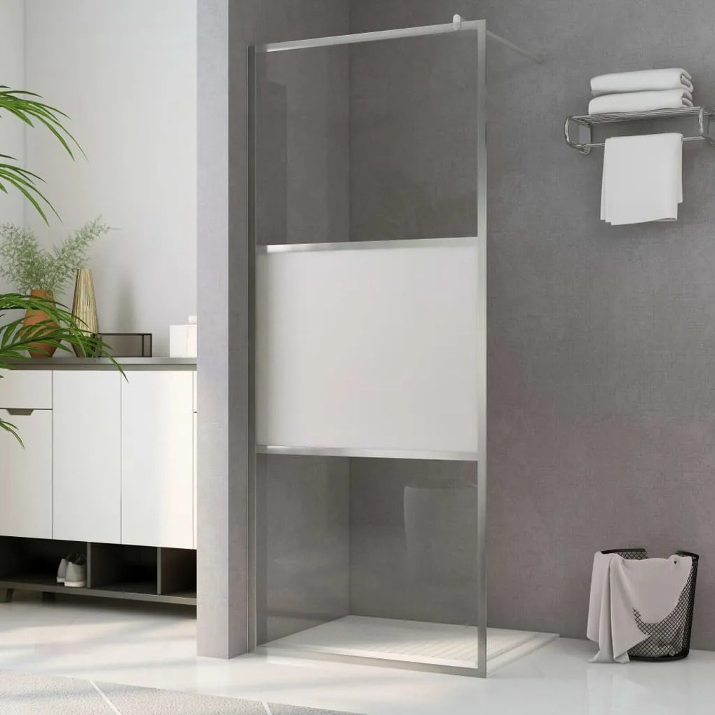 vidaXL Divisória de chuveiro 90x195 cm vidro semiopaco ESG