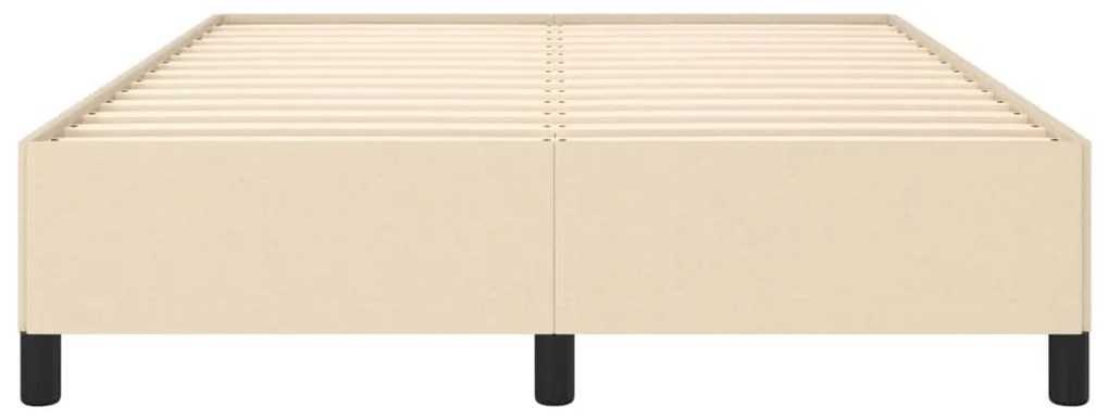 Estrutura de cama sem colchão 140x190 cm tecido cor creme