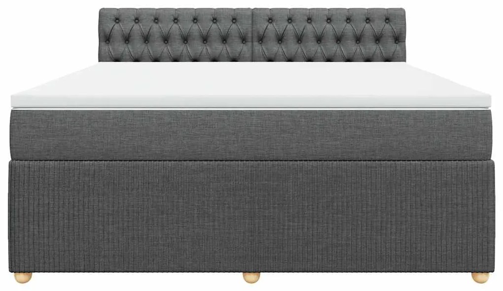 Cama com molas/colchão 180x200 cm tecido cinzento-escuro