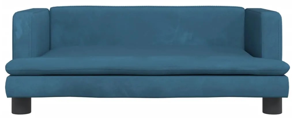 Sofá infantil 80x45x30 cm veludo azul