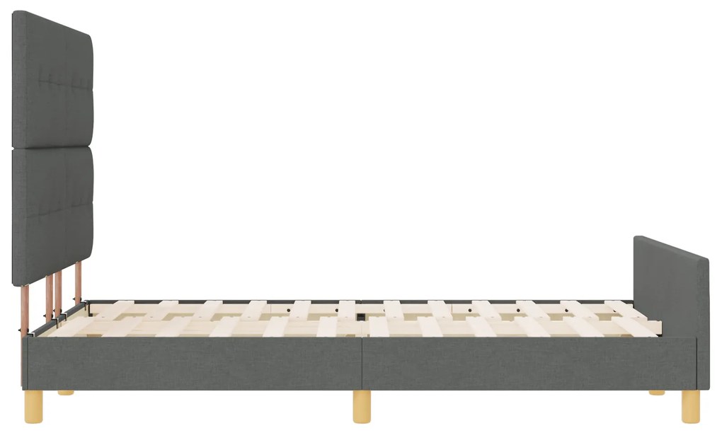 Cama vidaXL Cinza Escuro 140x190 cm Tecido