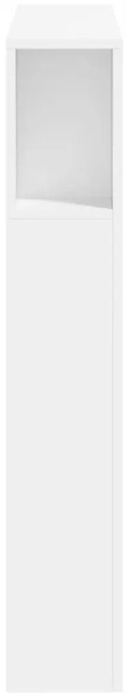 Cabeceira cama c/ LEDs 100x18,5x103,5 cm deriv. madeira branco