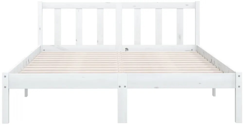 Estrutura de cama casal 135x190 cm pinho maciço branco