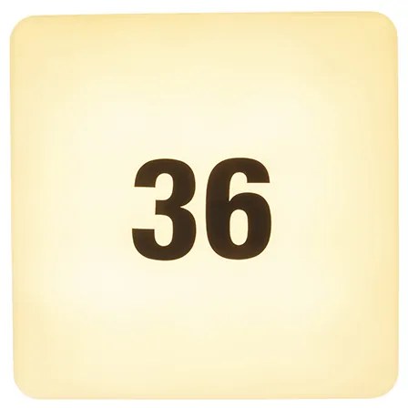 Candeeiro de parede quadrado moderno com LED incluído e folha de autocolantes com números - Plater