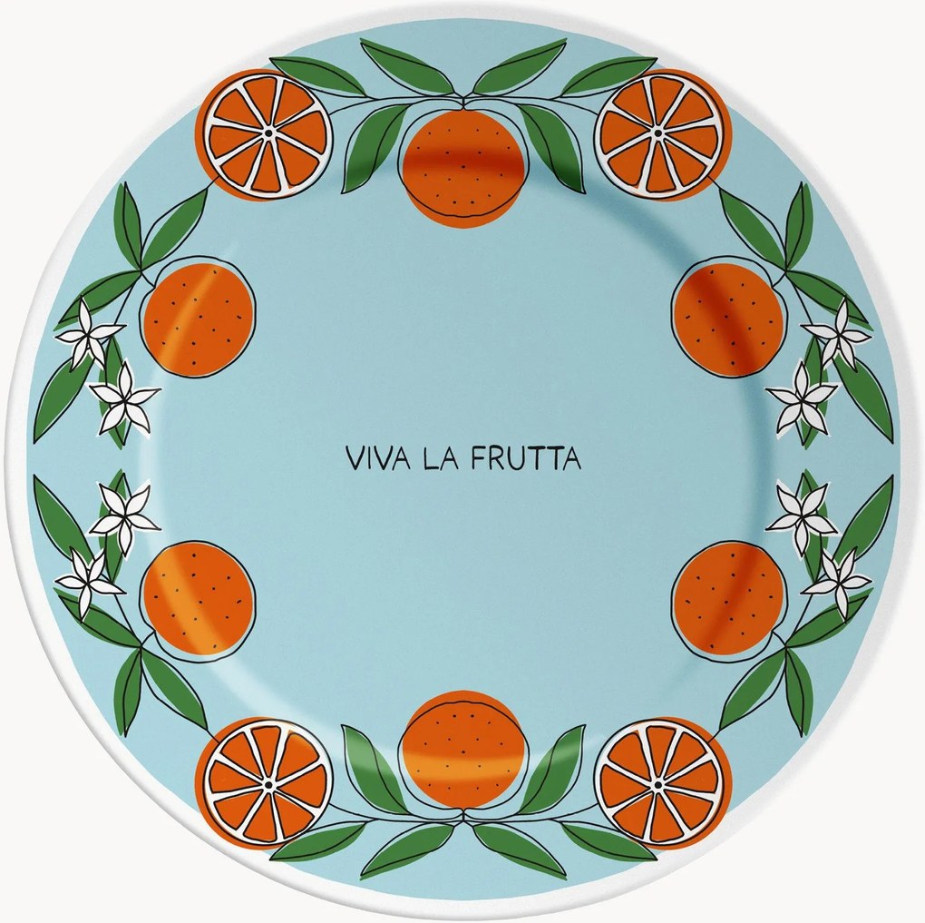 Prato de servir vidrado Viva La Frutta And Oranges