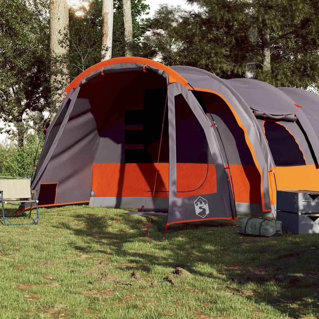 Tenda familiar túnel para 8 pessoas impermeável cinzento