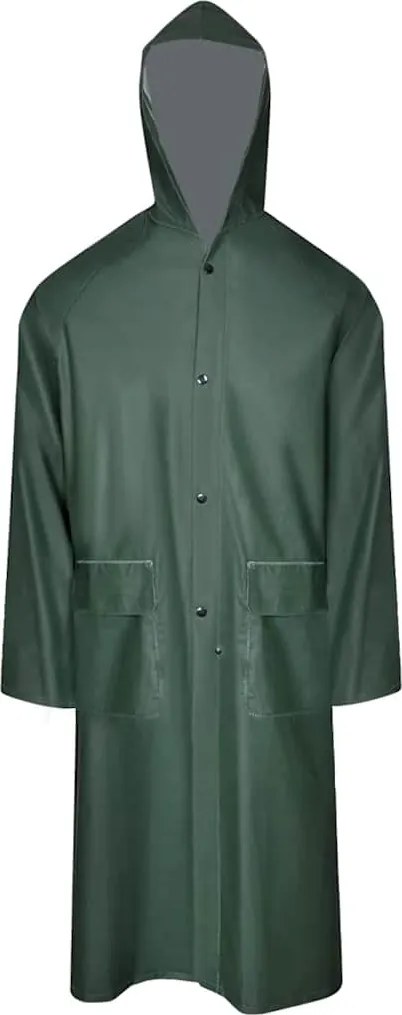 vidaXL Capa de chuva comprida resistente e impermeável + capuz XXL