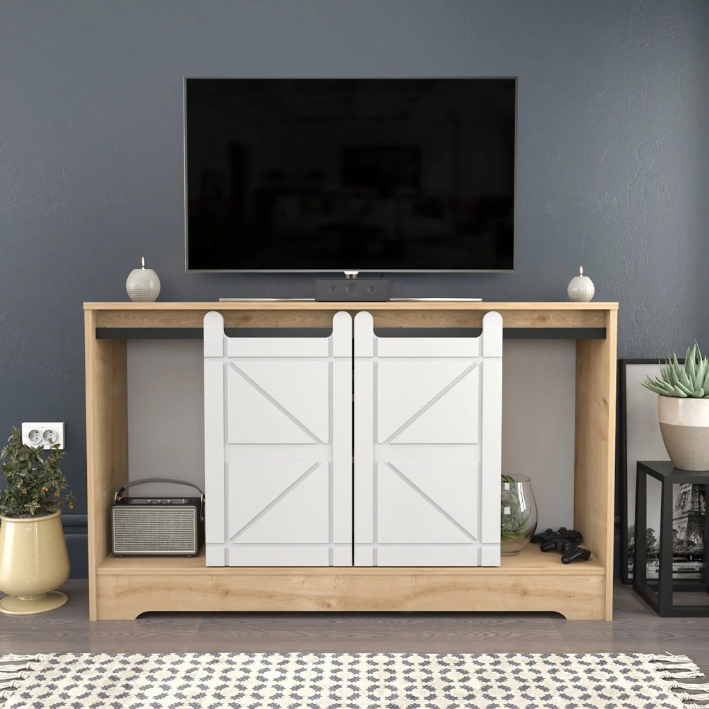 Móvel para TV Ahris – Carvalho Branco – 140x35x85 cm