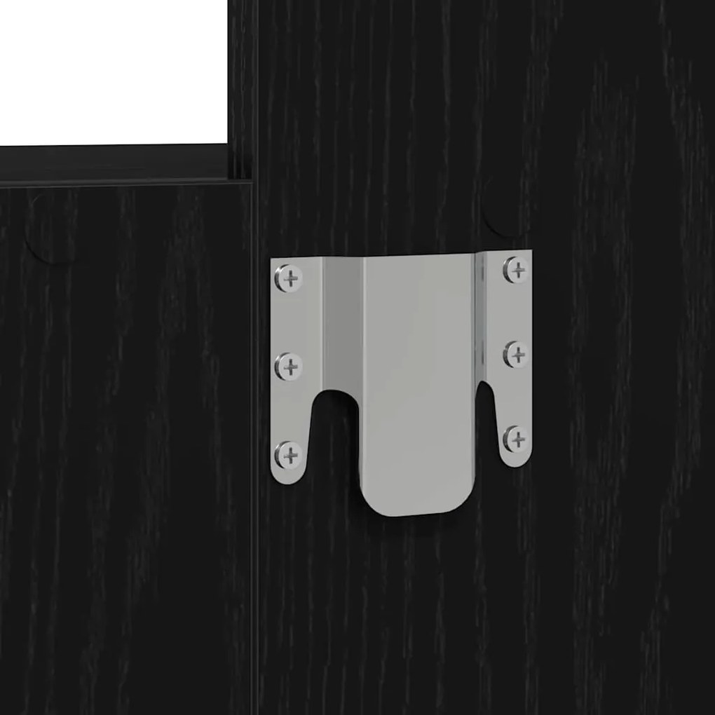 Mesa de maquilhagem suspensa Carvalho Preto 60x40x70 cm