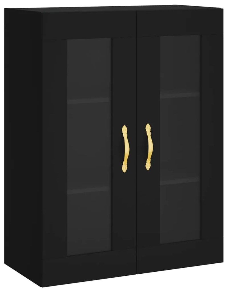 Armário alto 69,5x34x180 cm derivados de madeira preto
