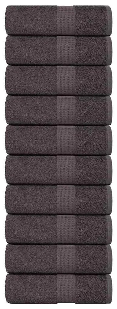 Toalhas de mãos 10 pcs 30x30 cm 360 gsm 100% algodão antracite