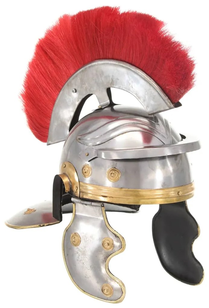286217 vidaXL Capacete de soldado romano réplica LARP aço prateado