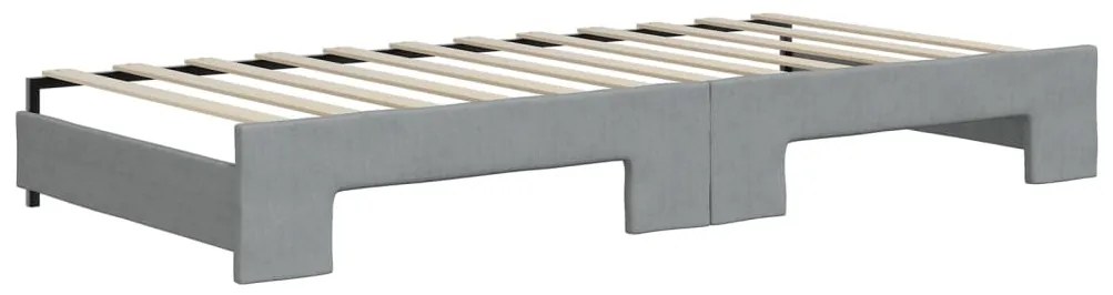 Sofá-cama com gavetão 90x200 cm tecido cinzento-claro