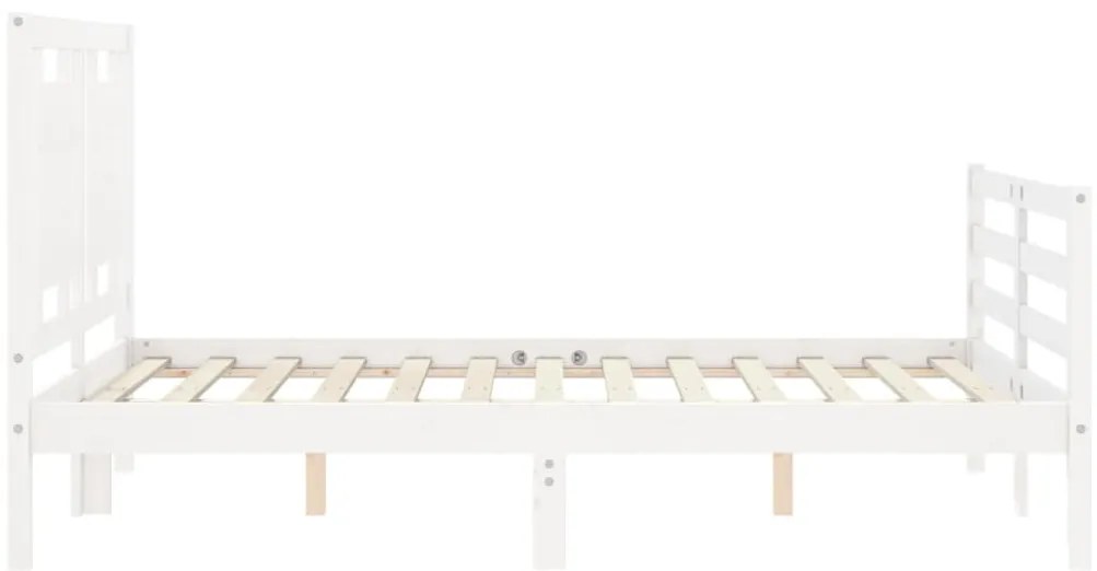 Estrutura de cama com cabeceira 120x200cm madeira maciça branco