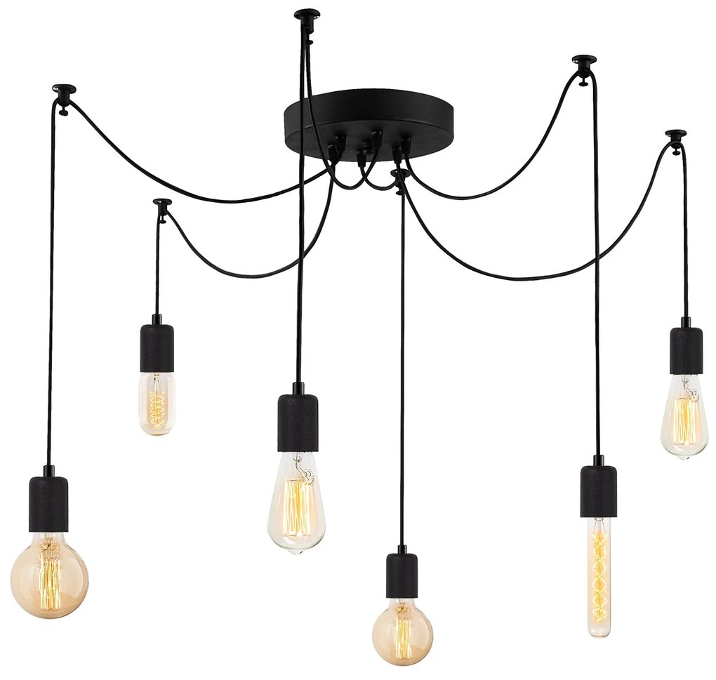 Candeeiro de Teto Kabluni – Preto – 126 x 126 cm
