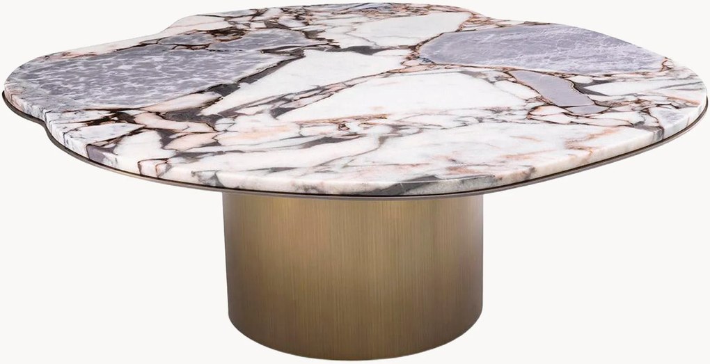 Mesa de centro com forma orgânica e tampo de mármore Shapiro