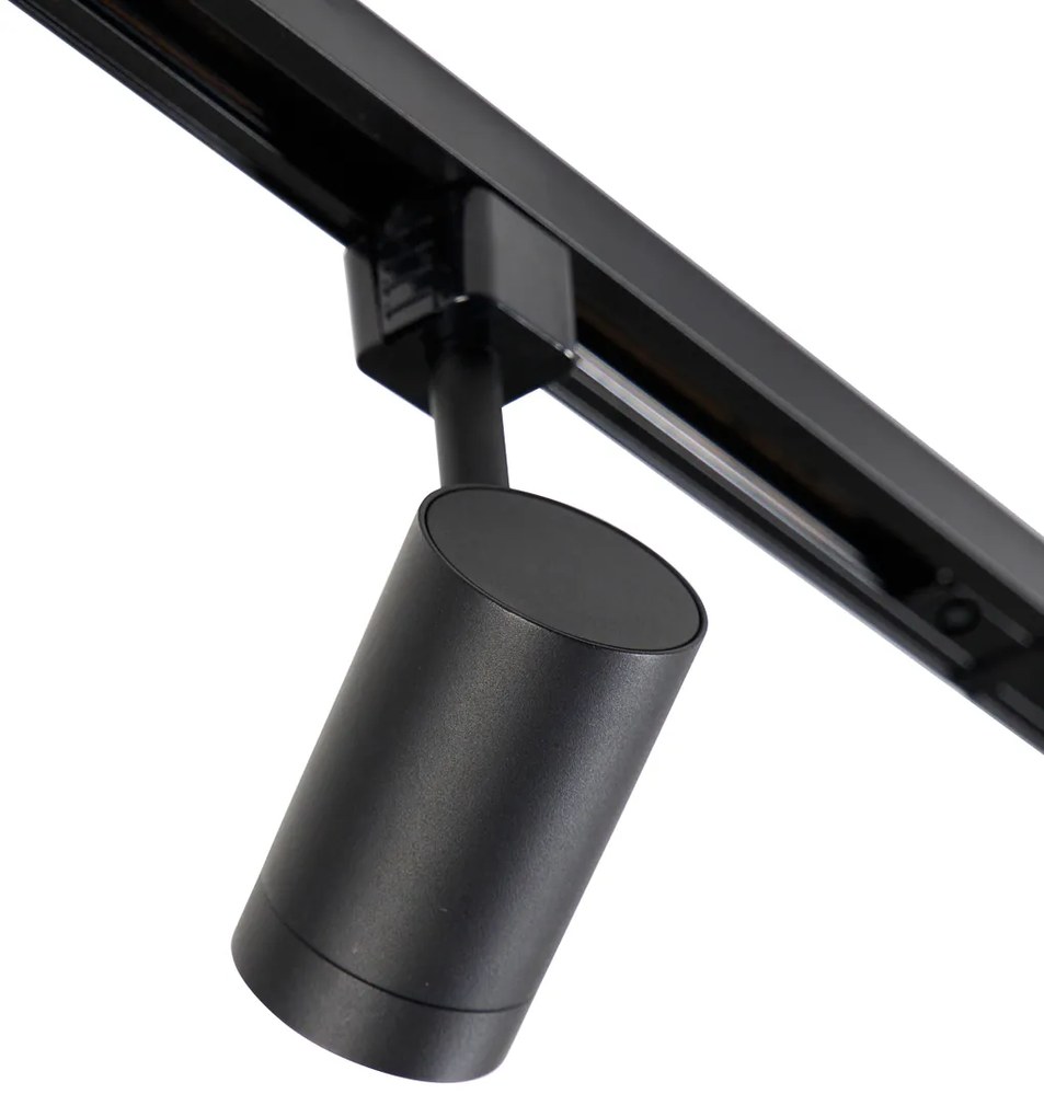 Sistema de trilho moderno monofásico com 10 spots preto - Jeana Moderno