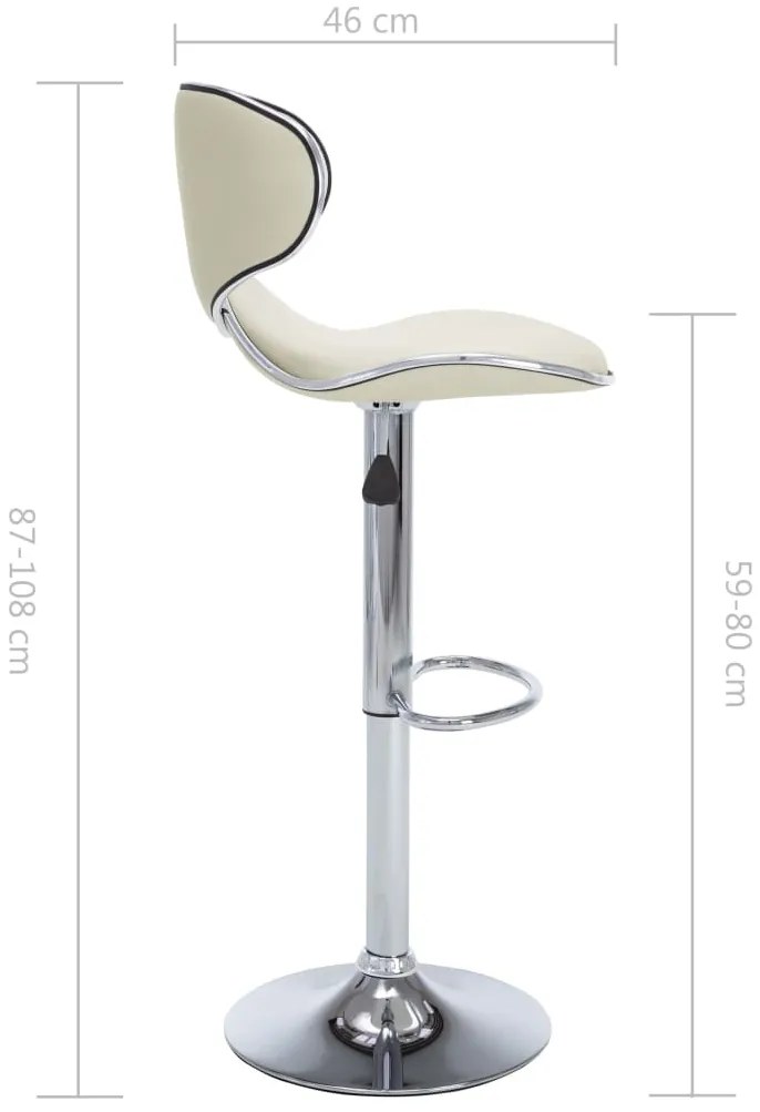 Bancos de bar 2 pcs couro artificial cor creme