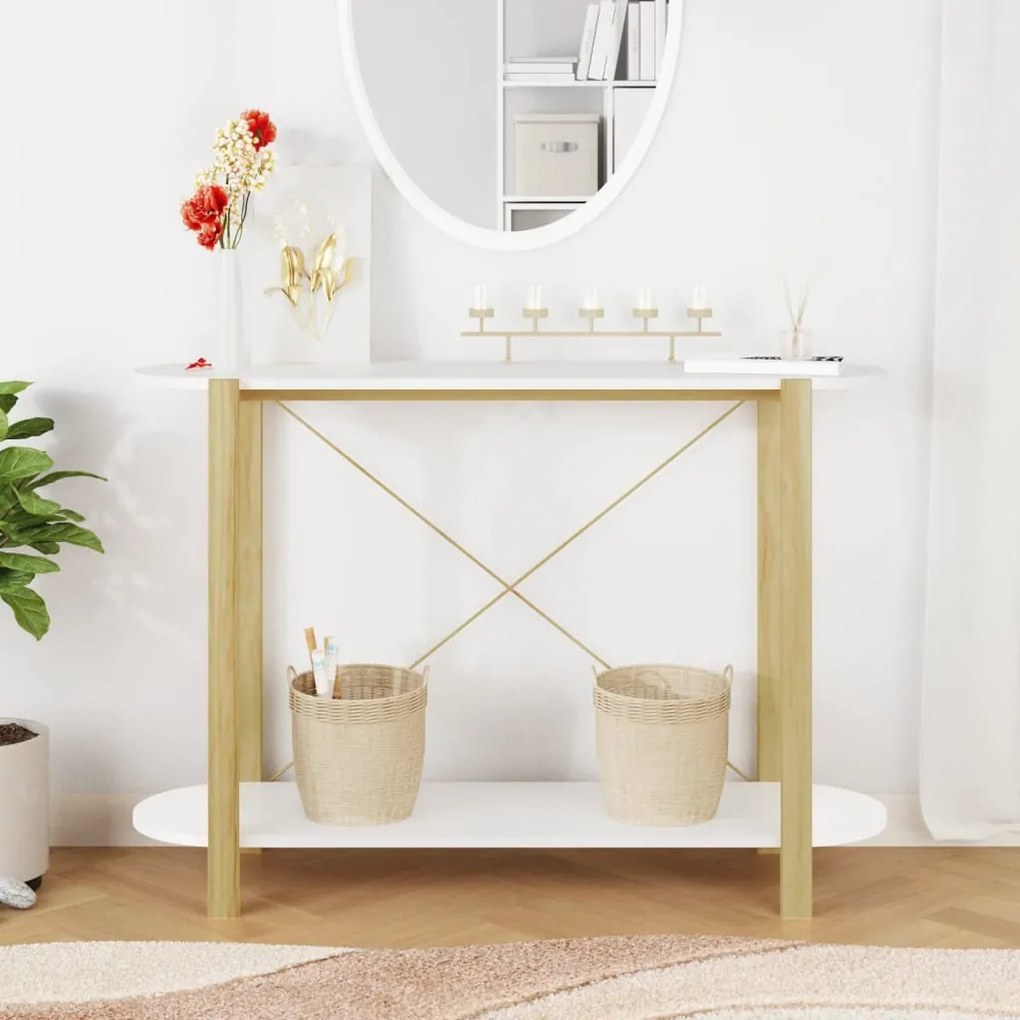 Mesa consola 110x38x75 cm derivados de madeira branco