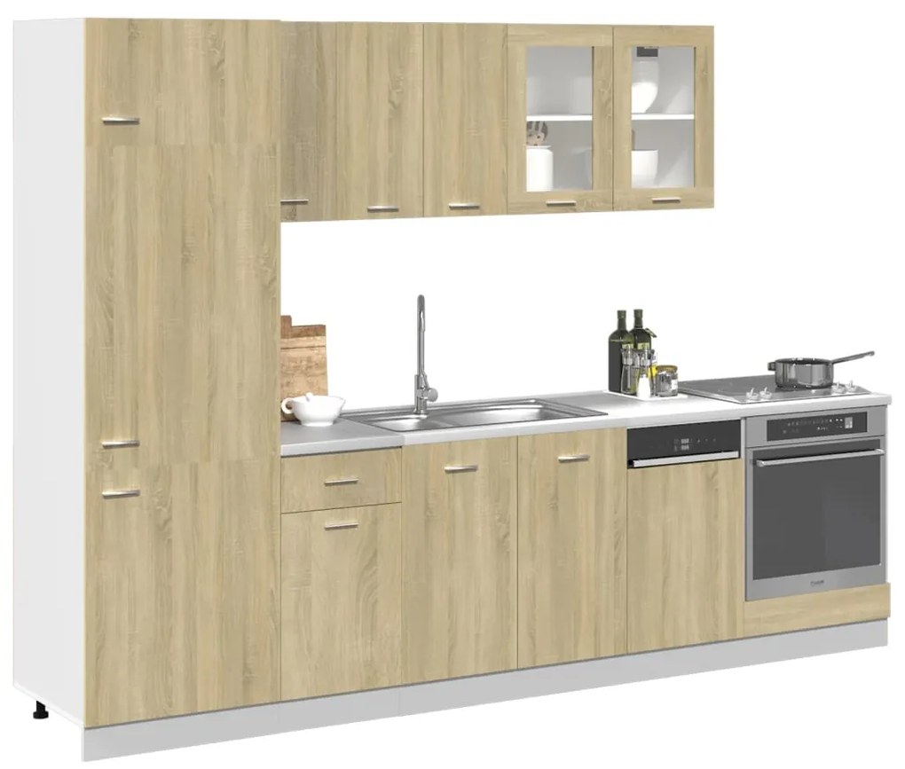 Conjunto móveis de cozinha “Lyon” 8 pcs carvalho sonoma