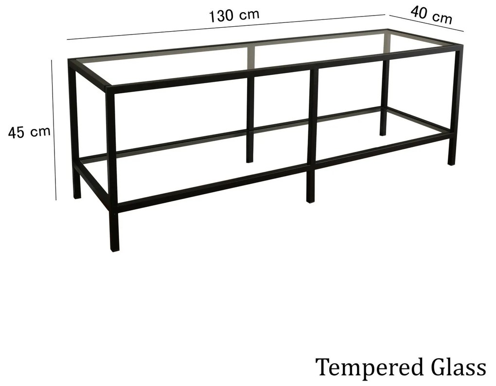 Móvel TV Basic – Preto Fosco – 130 cm x 45 cm x 40 cm
