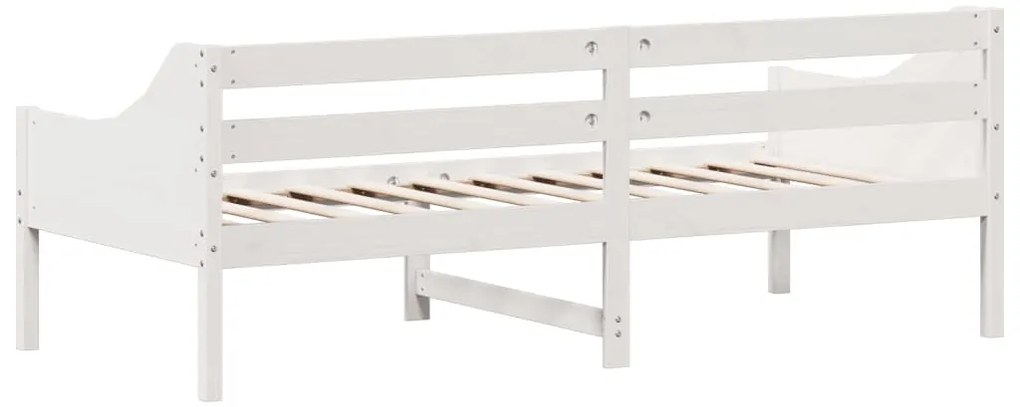 Cama dia sem colchão branco 100x200 cm pinho de madeira maciça