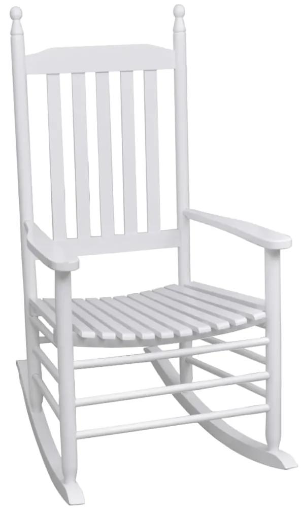 40858 vidaXL Cadeira de baloiço com assento curvo madeira branco
