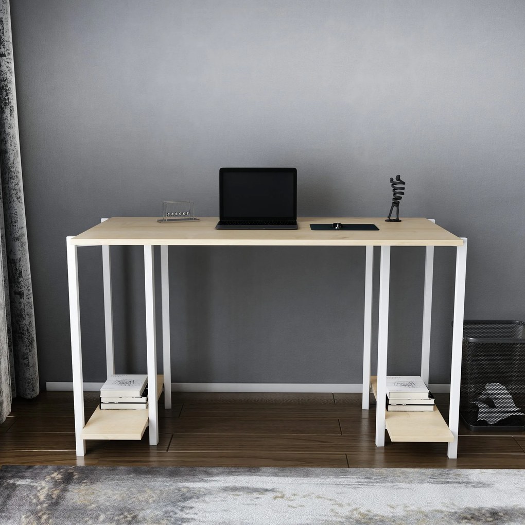 Secretária Academy – Branco Carvalho – 125,2 x 60 x 73,8 cm