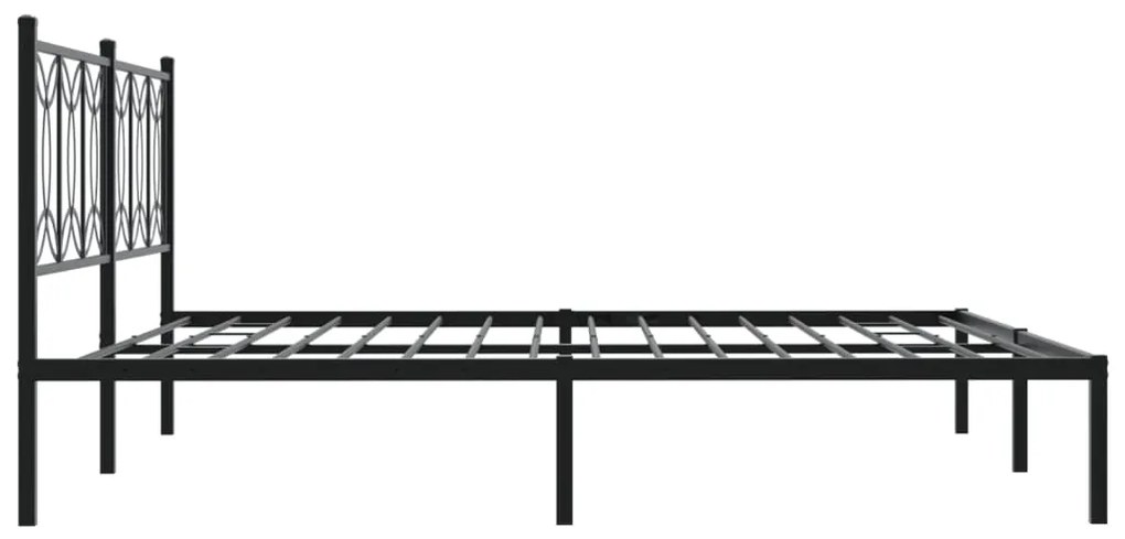 Estrutura de cama com cabeceira 193x203 cm metal preto