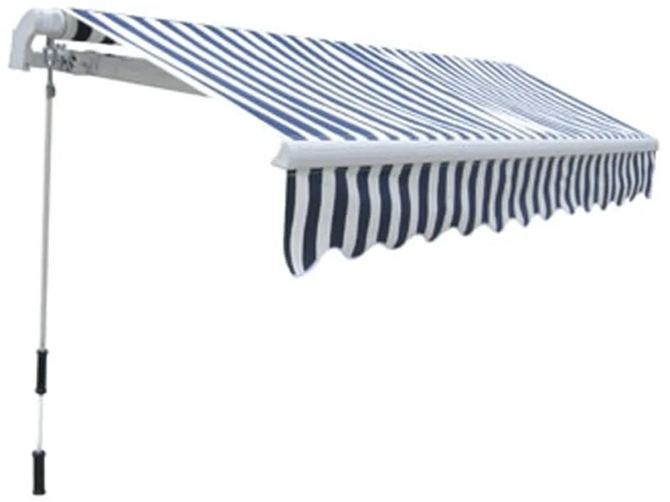 Toldo dobrável manual 300 cm azul/branco