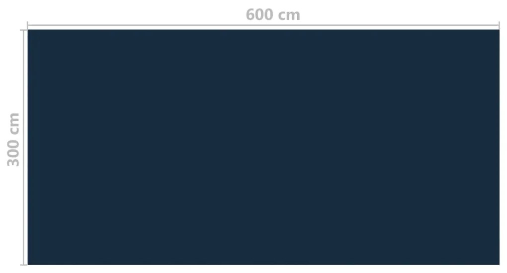 Película para piscina PE solar flutuante 600x300cm preto e azul