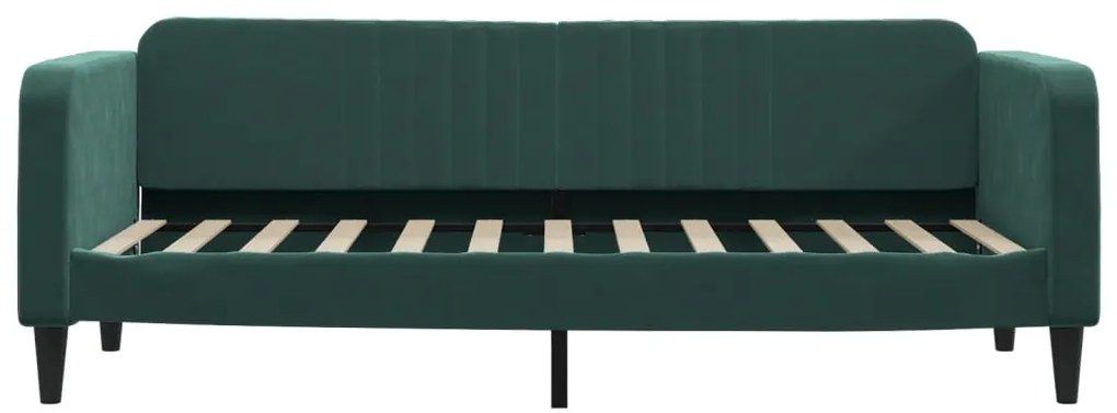 Sofá-cama com gavetão 80x200 cm veludo verde-escuro