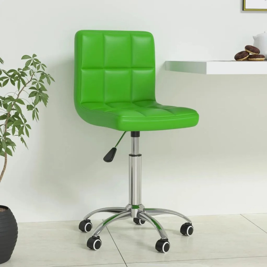 Cadeira de escritório giratória couro artificial verde