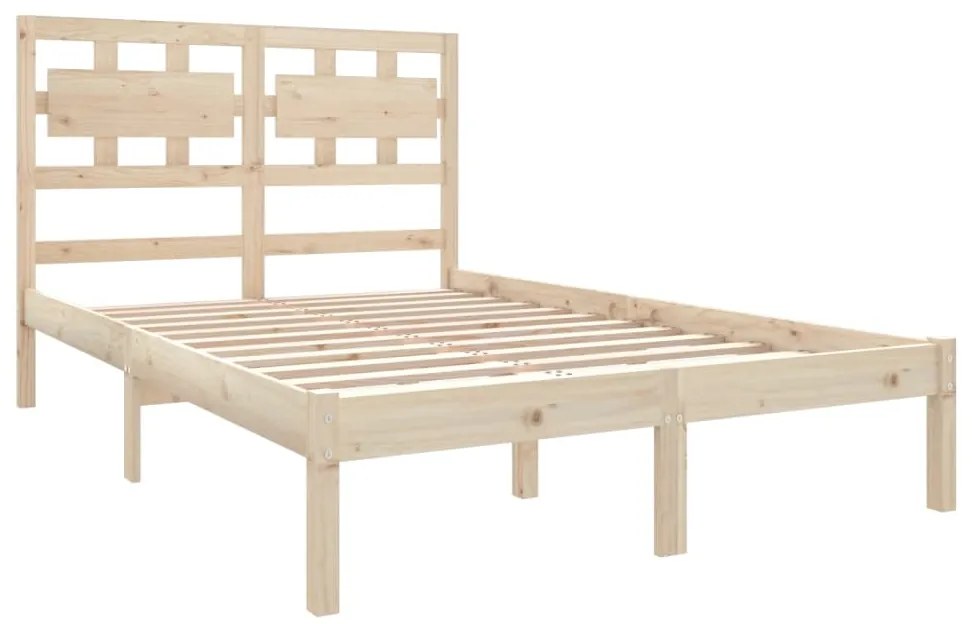 Estrutura de cama casal 135x190 cm madeira maciça