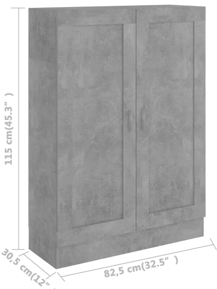 Estante 82,5x30,5x115 cm derivados de madeira cinzento cimento