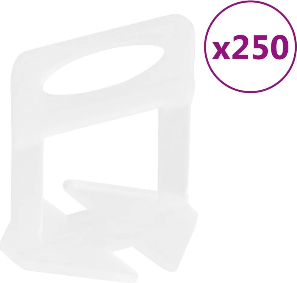 vidaXL Niveladores de ladrilhos 250 pcs 3 mm