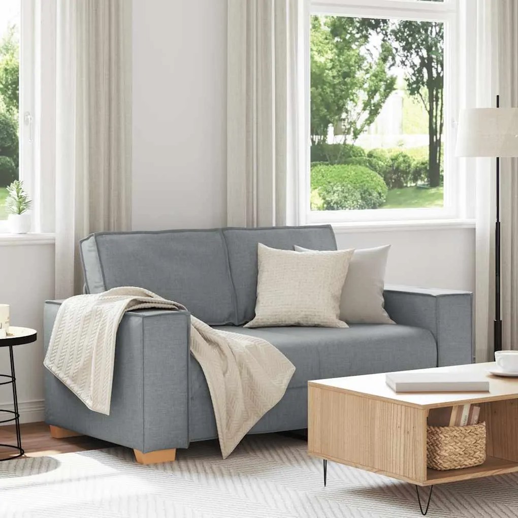vidaXL Sofá de 2 lugares cinza claro 160x78x84 cm tecido
