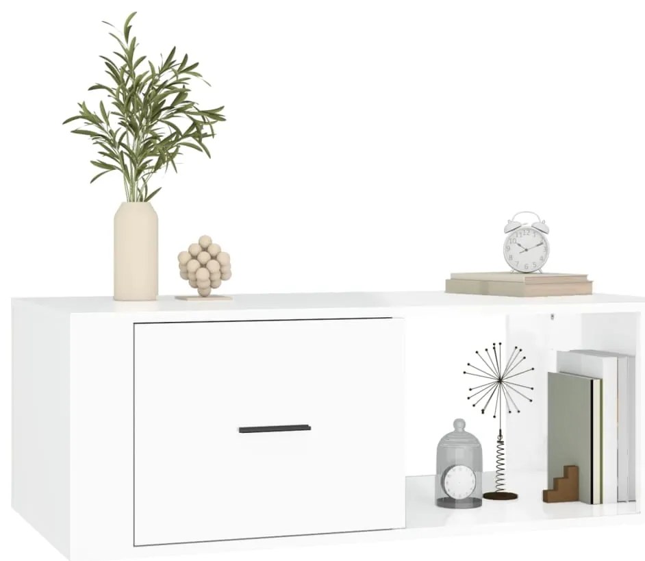 Mesa de centro 100x50,5x35cm derivados madeira branco brilhante