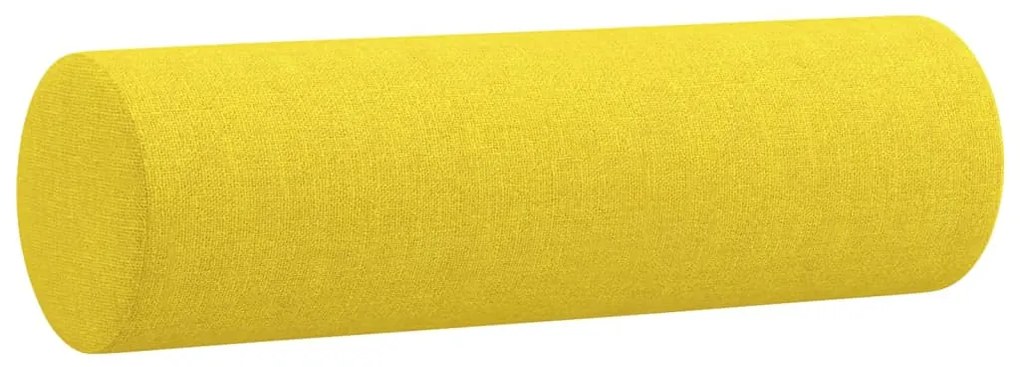 Sofá 2 lug. + almofadas decorativas 120 cm tecido amarelo-claro