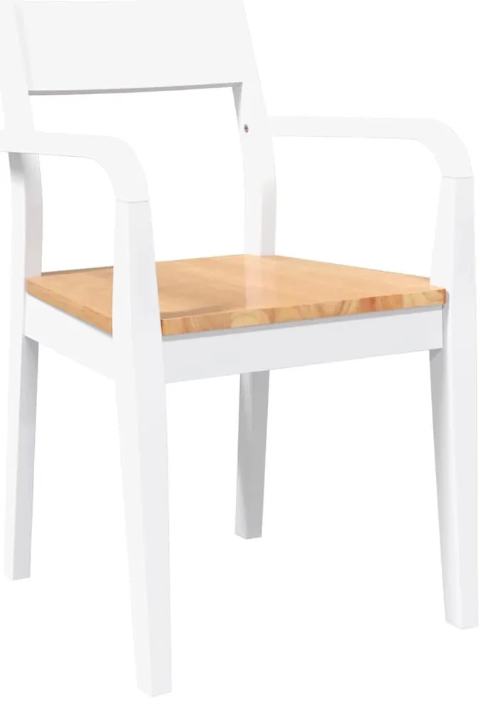 Cadeiras de jantar 2 pcs madeira de seringueira maciça branco