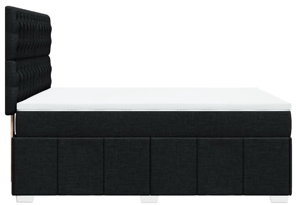 Cama com molas/colchão 140x190 cm tecido preto