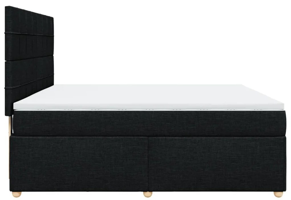Cama com molas/colchão 180x200 cm tecido preto