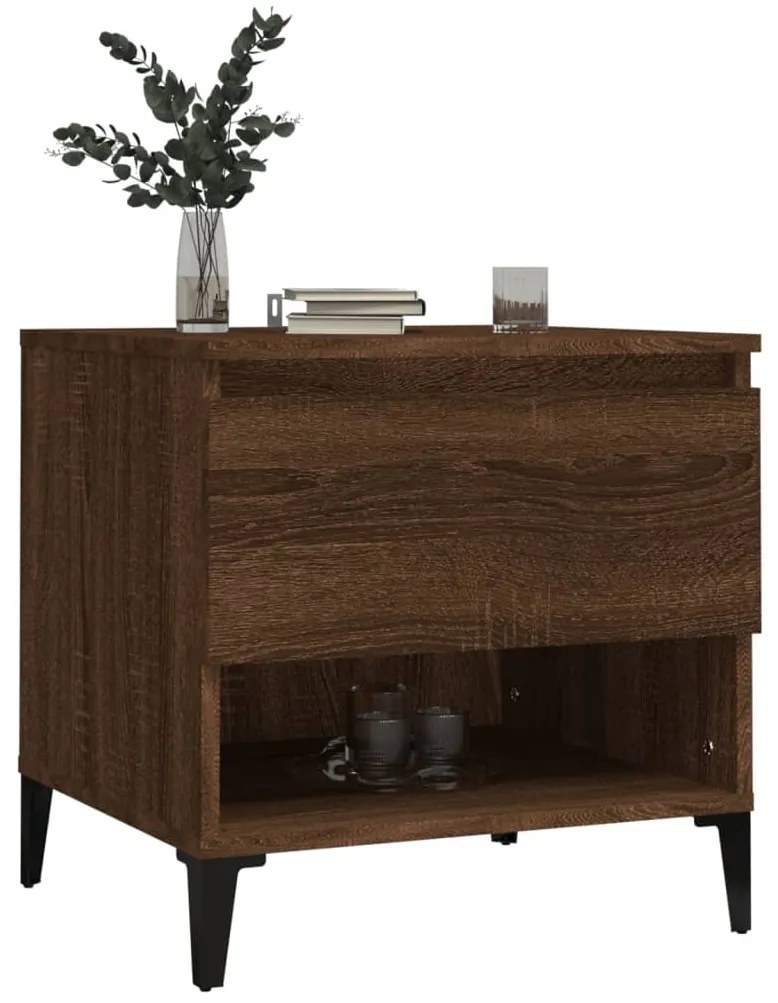 Mesa de apoio 50x46x50 cm derivados madeira carvalho castanho