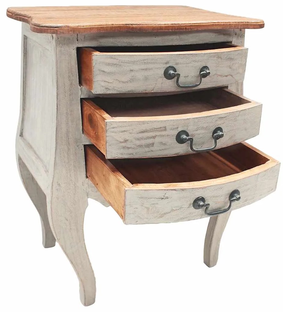Mesa de cabeceira em madeira de mogno maciça 48x35x64 cm